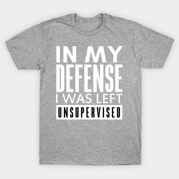 IN MY DEFENSE I WAS LEFT UNSUPERVISED T-Shirt by HelloShop88